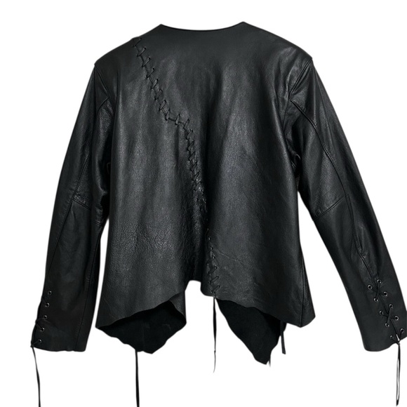 NWT Women’s Rare Vintage Y2K Harley Davidson Asymmetric Black Leather Jacket XL - Picture 12 of 15